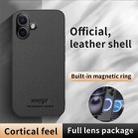 For iPhone 16 HUIYI Leather Magnetic Phone Case(Grey) - 2