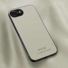 For iPhone 16e HUIYI Leather Magnetic Phone Case(White) - 1