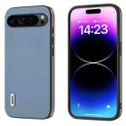 For Google Pixel 9 Pro ABEEL Arashi Texture PU Phone Case(Curtain Blue) - 1