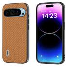 For Google Pixel 9 ABEEL Carbon Fiber Texture Protective Phone Case(Light Brown) - 1