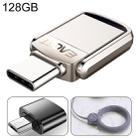 EAGET 128G USB 3.1 + USB-C Interface Metal Twister Flash U Disk, with Micro USB Adapter & Lanyard - 1