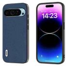 For Google Pixel 9 ABEEL Genuine Leather + PC Litchi Texture Phone Case(Blue) - 1