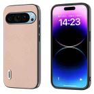 For Google Pixel 9 ABEEL Genuine Leather + PC Litchi Texture Phone Case(Pink Gold) - 1