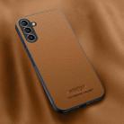 For Samsung Galaxy A15 HUIYI Leather Magnetic Phone Case(Brown) - 1