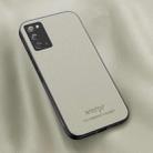 For Samsung Galaxy Note20 HUIYI Leather Magnetic Phone Case(White) - 1