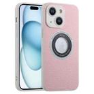 For iPhone 15 Litchi Texture MagSafe TPU Full Coverage Shockproof Phone Case(Pink) - 1
