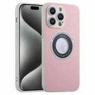 For iPhone 15 Pro Litchi Texture MagSafe TPU Full Coverage Shockproof Phone Case(Pink) - 1