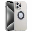 For iPhone 15 Pro Litchi Texture MagSafe TPU Full Coverage Shockproof Phone Case(White) - 1