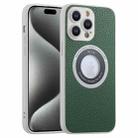 For iPhone 15 Pro Max Litchi Texture MagSafe TPU Full Coverage Shockproof Phone Case(Green) - 1