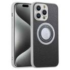 For iPhone 15 Pro Max Litchi Texture MagSafe TPU Full Coverage Shockproof Phone Case(Black) - 1