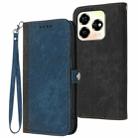 For ZTE Axon 60 Side Buckle Double Fold Hand Strap Leather Phone Case(Royal) - 1