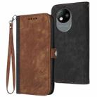 For ZTE Blade A35 Lite Side Buckle Double Fold Hand Strap Leather Phone Case(Brown) - 1