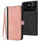 For ZTE Blade A55 / A35 Side Buckle Double Fold Hand Strap Leather Phone Case(Pink) - 1