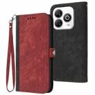 For ZTE Blade A75 4G Side Buckle Double Fold Hand Strap Leather Phone Case(Red) - 1