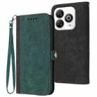 For ZTE Blade A75 4G Side Buckle Double Fold Hand Strap Leather Phone Case(Dark Green) - 1