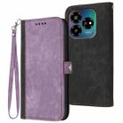 For ZTE Blade V60 Design Side Buckle Double Fold Hand Strap Leather Phone Case(Purple) - 1
