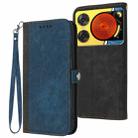 For ZTE nubia Music 2 Side Buckle Double Fold Hand Strap Leather Phone Case(Royal) - 1