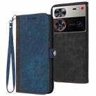 For ZTE nubia Z60 Ultra Side Buckle Double Fold Hand Strap Leather Phone Case(Royal) - 1