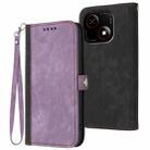 For ZTE Blade A35e 4G Side Buckle Double Fold Hand Strap Leather Phone Case(Purple) - 1