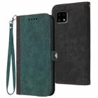 For Sharp Aquos sense4 4G/5G/Sense4 Lite Side Buckle Double Fold Hand Strap Leather Phone Case(Dark Green) - 1
