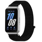 For Samsung Galaxy Fit 3 Nylon Loop Hook and Loop Fastener Watch Band(Black) - 1