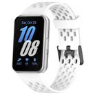 For Samsung Galaxy Fit 3 Hole Style Dual Buckle Silicone Watch Band(White) - 1