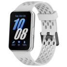 For Samsung Galaxy Fit 3 Hole Style Dual Buckle Silicone Watch Band(Light Grey) - 1