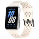 For Samsung Galaxy Fit 3 Hole Style Dual Buckle Silicone Watch Band(Starlight) - 1