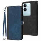 For vivo V29 5G Global/V29 Pro Side Buckle Double Fold Hand Strap Leather Phone Case(Royal) - 1