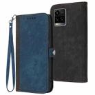 For vivo Y33s 4G Global/Y21/Y21s/Y21t Side Buckle Double Fold Hand Strap Leather Phone Case(Royal) - 1