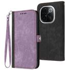 For vivo iQOO Z9s Pro / T3 Pro 5G India Side Buckle Double Fold Hand Strap Leather Phone Case(Purple) - 1