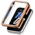 For Samsung Galaxy Fit 3 Diamond Half Pack Hollow PC Watch Protective Case(Rose Gold) - 1