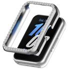 For Samsung Galaxy Fit 3 Diamond Half Pack Hollow PC Watch Protective Case(Silver) - 1