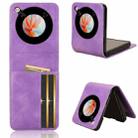 For ZTE nubia Flip / Libero Flip Skin Feel Card Slot Leather Phone Case(Purple) - 1