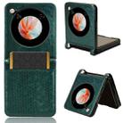 For ZTE nubia Flip / Libero Flip Honeycomb Dot Texture Card Slot Leather Phone Case(Green) - 1