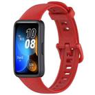 For Huawei Band 8 / 9 / 9 NFC Solid Color Colorful Buckle Silicone Watch Band(Red) - 1