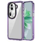 For OPPO Reno11 Global Transparent Acrylic + TPU Shockproof Phone Case(Transparent Purple) - 1