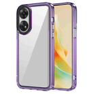 For OPPO Reno8 T 4G Transparent Acrylic + TPU Shockproof Phone Case(Transparent Purple) - 1