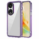 For OPPO Reno8 T 5G/A1 Pro Transparent Acrylic + TPU Shockproof Phone Case(Transparent Purple) - 1