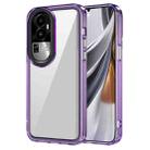 For OPPO Reno10 Global/Reno10 Pro Global Transparent Acrylic + TPU Shockproof Phone Case(Transparent Purple) - 1