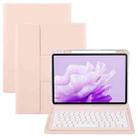 For Huawei MatePad Air 11.5 Round Button Bluetooth Keyboard Rotatable Holder Leather Case(Rose Gold) - 1