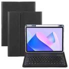 For Huawei MatePad 11 2023 / 2021 Square Button Bluetooth Keyboard Rotatable Holder Leather Case(Black) - 1