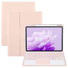 For Huawei MatePad Air 11.5 Square Button Bluetooth Keyboard Rotatable Holder Leather Case with Touchpad(Rose Gold) - 1