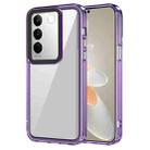 For vivo V27/V27 Pro Transparent Acrylic + TPU Shockproof Phone Case(Transparent Purple) - 1