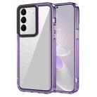 For vivo V27e/Y200/V29e 5G Taiwan/V30 Lite Transparent Acrylic + TPU Shockproof Phone Case(Transparent Purple) - 1