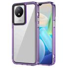 For vivo Y02/Y02A Transparent Acrylic + TPU Shockproof Phone Case(Transparent Purple) - 1