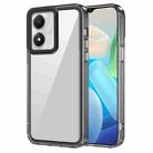 For vivo Y02s/Y16/Y56/T2x 5G India Transparent Acrylic + TPU Shockproof Phone Case(Transparent Black) - 1