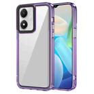 For vivo Y02s/Y16/Y56/T2x 5G India Transparent Acrylic + TPU Shockproof Phone Case(Transparent Purple) - 1