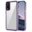 For vivo Y20 2021/iQOO U1x Transparent Acrylic + TPU Shockproof Phone Case(Transparent Purple) - 1