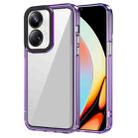 For Realme 10 Pro+ Transparent Acrylic + TPU Shockproof Phone Case(Transparent Purple) - 1